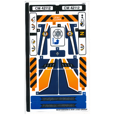 Lego Sticker Sheet for Set 42112-1 / [No Color/Any Color]