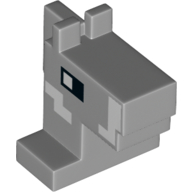 Lego Animal Body Part, Horse Head 1 x 2 with Very Light Bluish Gray Nose Print / Light Bluish Gray