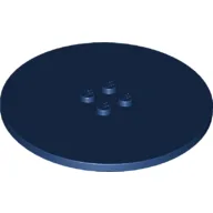 Plate Special Round 8 x 8 with 2 x 2 Center Studs with Groove / Dark Blue