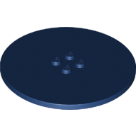 Lego Plate Special Round 8 x 8 with 2 x 2 Center Studs with Groove / Dark Blue