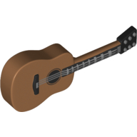 Lego Musical Instrument Guitar Acoustic with Black Neck and Silver Strings Print / Medium Nougat