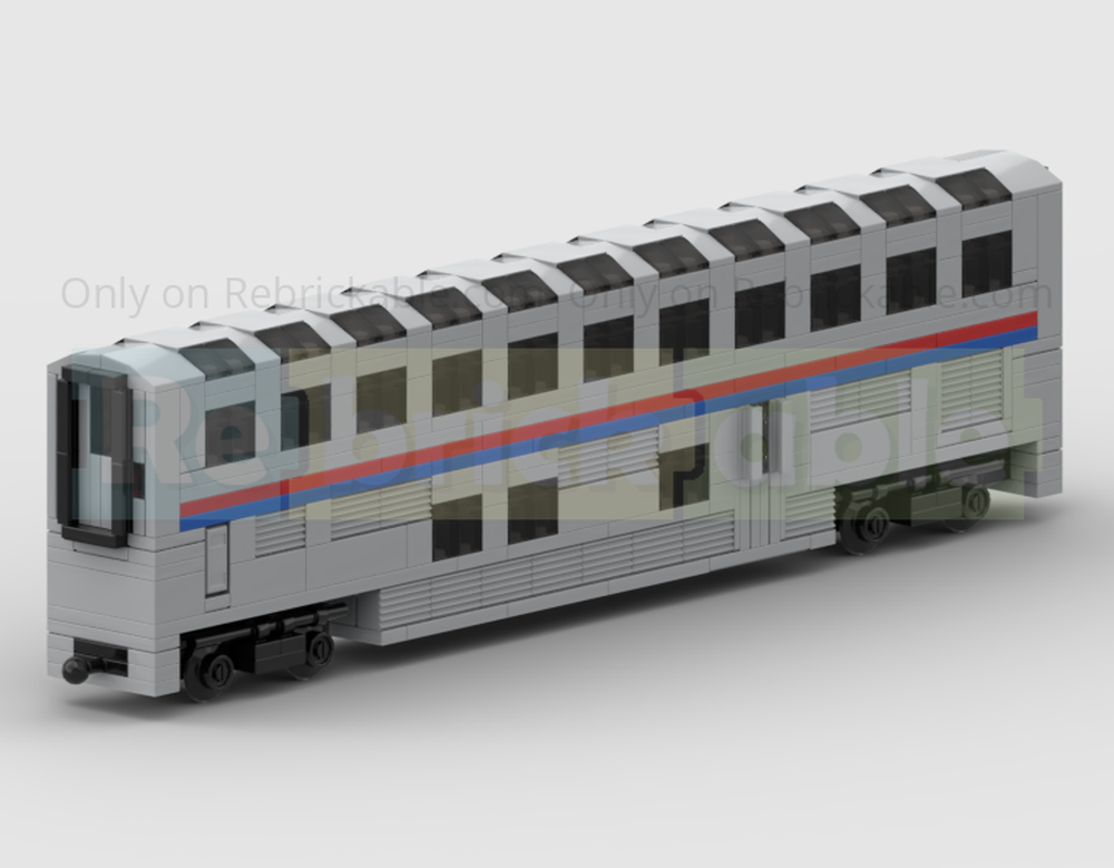 Lego 4-Wide Am Trak Superliner Passenger Observation Carriage