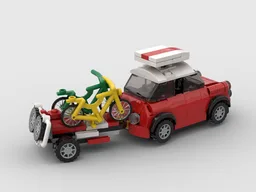 Roofbox and Bike Trailer for 75894 Red MINI COOPER