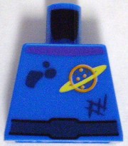 Lego Torso Space Ringed Planet and Black Belt, Dirt Stains Pattern