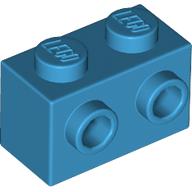 Lego Brick Special 1 x 2 with 2 Studs on 1 Side / Dark Azure