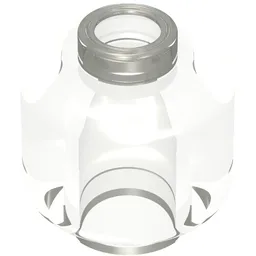 Minifig Head [Plain] [Vented Stud - 2 Holes] / Trans-Clear