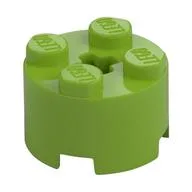 Brick Round 2 x 2 with Axle Hole / Lime