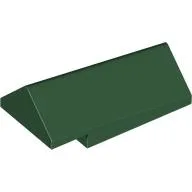 Brick Sloped 45° 2 x 4 x 1 1/3 Double / Dark Green