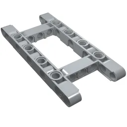 Technic Beam 5 x 11 with 3 x 5 Opening Frame Thick / Light Bluish Gray