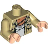 Torso, Shirt, Open with 2 Pockets, Stained Undershirt Print, Tan Arms, Light Nougat Hands / Tan