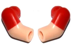 Arm, (Matching Left and Right) Pair with Molded Red Short Sleeves Pattern / Light Nougat