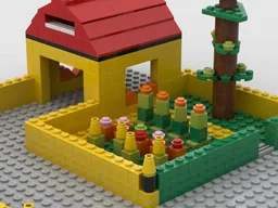 Barn with vergetable garden