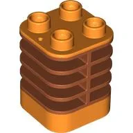 Duplo Brick 2 x 2 x 2 Orange with Flex Spring / Dark Orange
