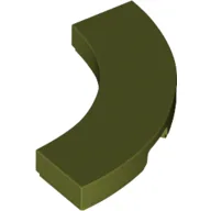 Tile 3 x 3 Curved, Macaroni / Olive Green