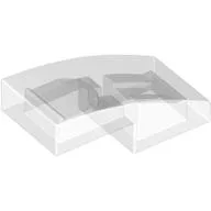 Brick Curved 2 x 1 No Studs [1/2 Bow] / Trans-Clear