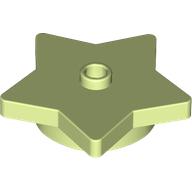 Lego Plate Special 5-Point Star 4 x 4 2/3 with One Stud / Yellowish Green