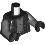 Torso, Robe, Open over Dark Bluish Gray Undershirt with Diamond Pattern Print, Dark Bluish Gray Arms, Black Hands / Black