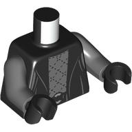 Lego Torso Robe, Open over Dark Bluish Gray Undershirt with Diamond Pattern Print, Dark Bluish Gray Arms, Black Hands / Black