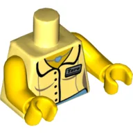 Torso, Shirt with 'Tara' Name Tag and Heart Necklace Print, Yellow Arms and Hands / Bright Light Yellow