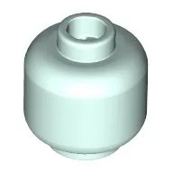 Minifig Head [Plain] [Vented Stud - 2 Holes] / Light Aqua
