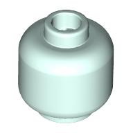 Lego Minifig Head [Plain] [Vented Stud - 2 Holes] / Light Aqua