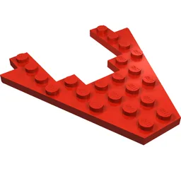 Wedge, Plate 8 x 8 with 4 x 4 Cutout / Red