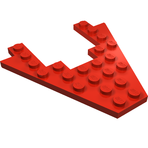 Lego Wedge, Plate 8 x 8 with 4 x 4 Cutout / Red