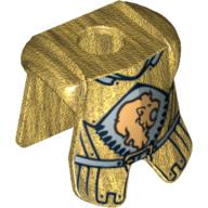 Lego Minifig Neckwear Armor Breastplate with Leg Protection, Kingdoms Lion Head and Belt Print / Pearl Gold