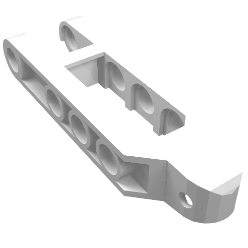 Lego Technic Steering Arm 6.5 x 2 with Towball Socket Squared, Un-Chamfered / White