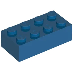 Brick 2 x 4 without Cross Supports / Blue