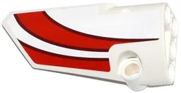 Technic, Panel Fairing # 3 Small Smooth Long, Side A with Red Curved Stripes Pattern (Sticker) - Set 42040