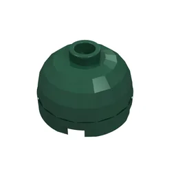 Brick Round 2 x 2 Dome Top, Blocked Open Stud, Bottom Axle Holder / Dark Green