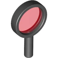 Equipment Magnifying Glass with Thin Frame and Hollow Handle with Trans-Red Lens Pattern / Black