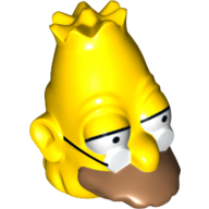 Lego Minifig Head Special, Simpsons, Grandpa Simpson / Yellow