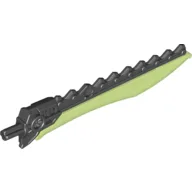 Large Figure Weapon Sword, 11.5L with Sawtooth Back, Trans Bright Green Blade / Black