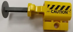 Projectile Launcher, Net Shooter with Dark Bluish Gray Firing Pin with Black and Yellow Danger Stripes and 'CAUTION' Pattern (Sticker) - Set 75926