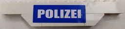 Stickered Assembly 12 x 1 x 2 with White 'POLIZEI' on Blue Background Pattern (Sticker) - Set 7245