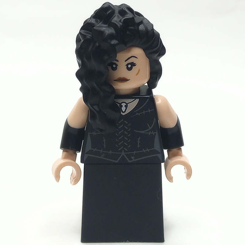 Lego Bellatrix Lestrange, Black Dress, Plain Skirt, Light Nougat Arms