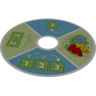 Lego Disc for Duplo Spinner with Number print / White