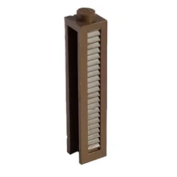 Modulex Brick 1 x 1 x 5 with Vertical Grooves / Modulex White
