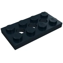 Technic Plate 2 x 4 [3 Holes] / Black
