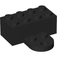 Brick Magnet 2 x 4 with Round Plate 2 x 2 / Black