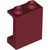 Panel 1 x 2 x 2 [Side Supports / Hollow Studs] / Dark Red