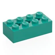 Brick Special 2 x 4 with 3 Axle Holes / Dark Turquoise
