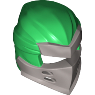 Lego Wrap with Armor Mask Flat Silver Pattern / Green