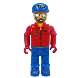 Juniors Midifig, Truck Driver with Brown Beard and Mirror Sunglasses / Red