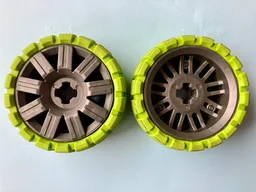 Wheel 72 x 34 with Lime Tire 94 x 40 Balloon Offset Tread / Pearl Dark Gray