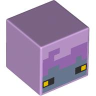 Lego Minifig Head Special, Cube Breeze, Medium Lavender/Sand Blue Face, Yellow Eyes print / Lavender
