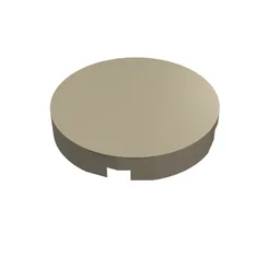Tile Round 2 x 2 with Bottom Stud Holder / Dark Tan