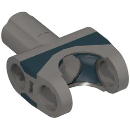 Technic Axle Connector 2 x 3 with Ball Socket and Axle Socket with Black Rubber Insert / Dark Bluish Gray